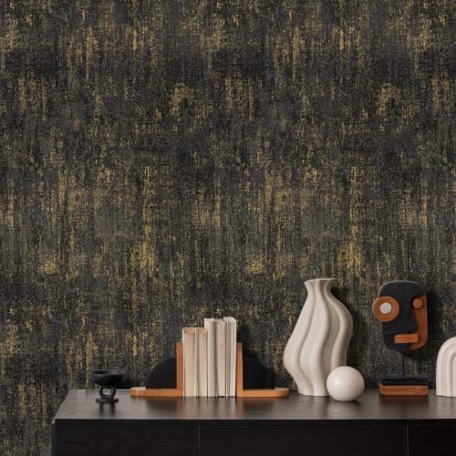 Arthome Black Gold Wallpaper Peel and Stick Contact Paper 17" x 240" - Image 4