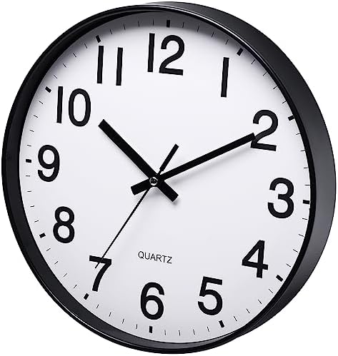 NUOVO 12 Inch Round Wall Clock Silent & Non-Ticking Simple Wall Clock Operated - Image 2