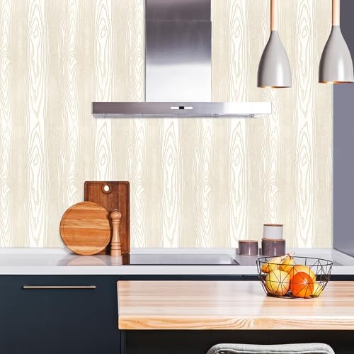 Beige and Gold Wood Contact Paper 17.3"x400" Peel and Stick Wallpaper - Image 6
