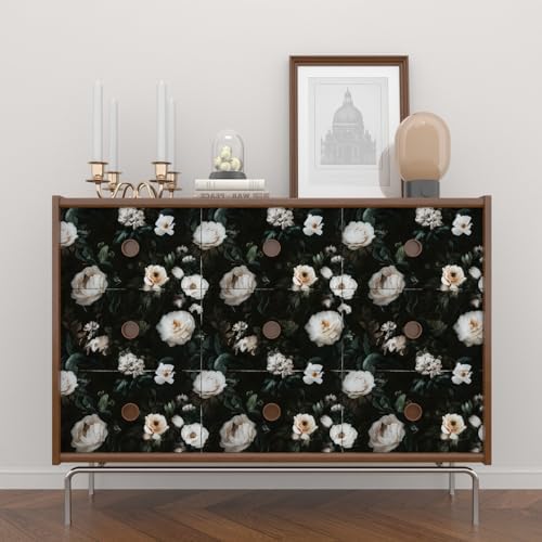 White Vintage Floral Peel and Stick Wallpaper 17.5" x 393" - Image 6