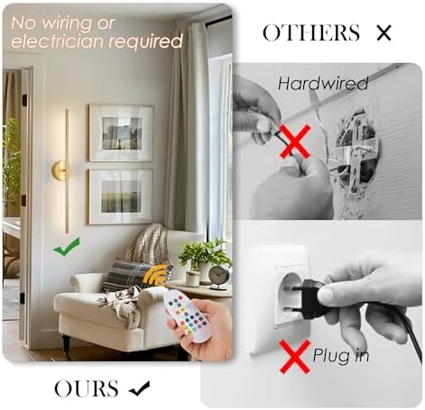 KARTOOSH Battery Operated Wall Sconces Set of Two Wireless Wall Lights - Image 2