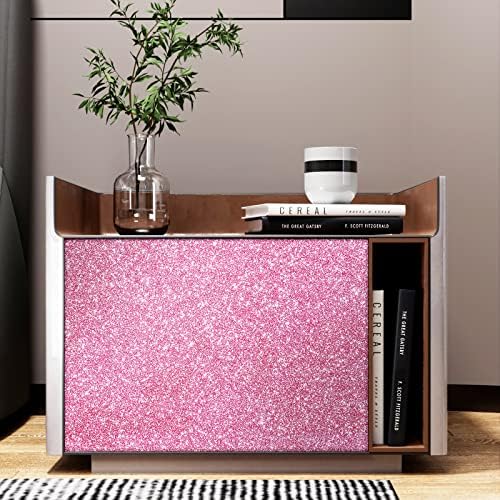 Stickyart 15.8"x275.6" Glitter Wallpaper Textured Light Pink Peel and Stick - Image 5