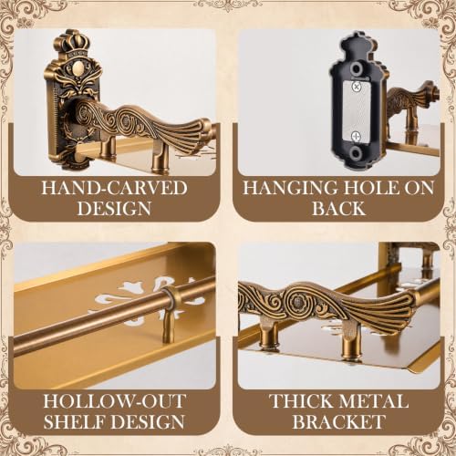 Otooling Vintage Bathroom Shelf, 16.5 Inch Antique Bronze Wall Mount Shelf - Image 3