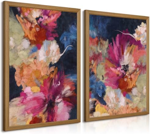Colorful Abstract Wall Art Decor Modern Flower Canvas Wall Art Abstract Flower by Youillne