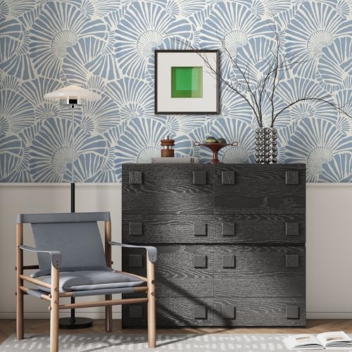 Theper Blue and White Wallpaper Peel and Stick Wallpaper Boho 17.3"×393" - Image 6