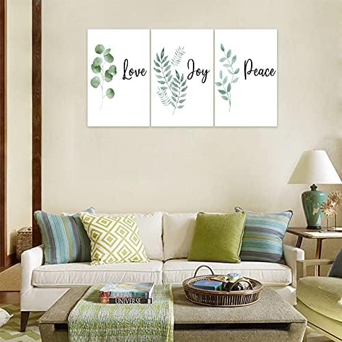 3 Piece Inspirational Wall Art, Quotes "Love Joy Peace" Canvas Print - Image 2