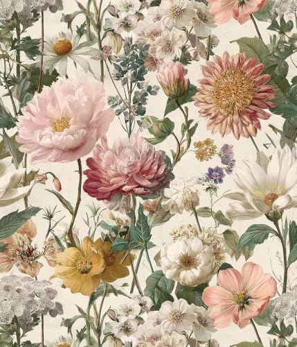 Orainege Vintage Floral Peel and Stick Wallpaper Self Adhesive Wallpaper by Orainege