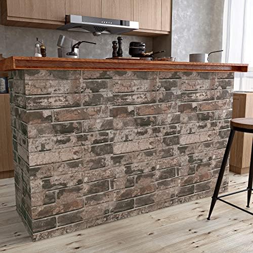 VaryPaper Vintage Brown Brick Wallpaper Peel and Stick 15.7''x315'' Textured - Image 5