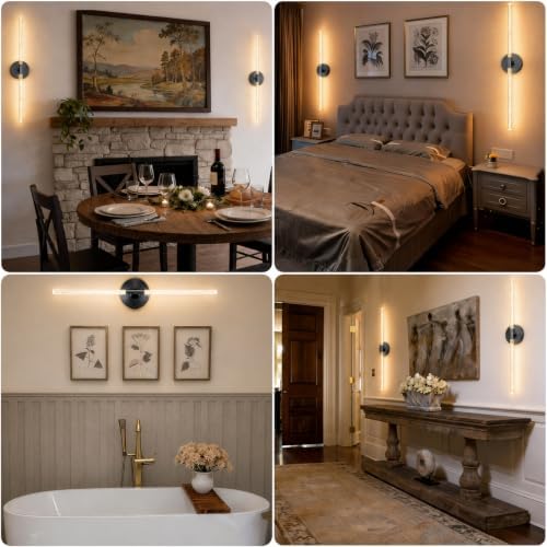10000mAh Battery Operated Wall Sconce Lights Set of 2 - Image 2