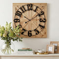 24 Inch Large Square Wood Wall Clock by MICWIC