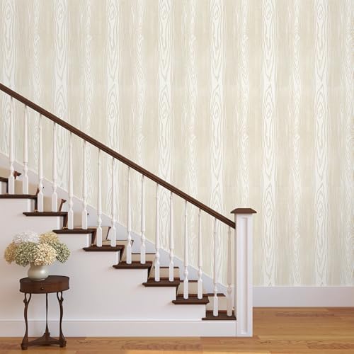 Beige and Gold Wood Contact Paper 17.3"x400" Peel and Stick Wallpaper - Image 7