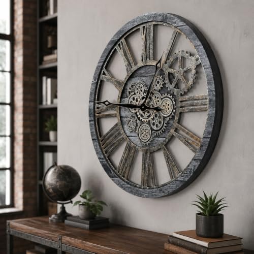 The B-Style 30" Large Wall Clock, Carbon Gray - Image 3