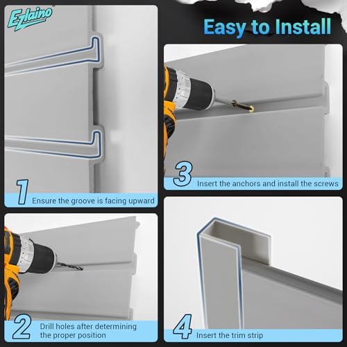Ezlaino Slatwall, 4ft x 4ft PVC Slat Wall Paneling Garage Wall Organizer - Image 5