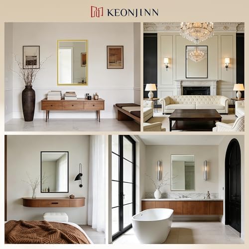 Keonjinn 72" x 36" Brushed Nickel Bathroom Mirrors - Image 6