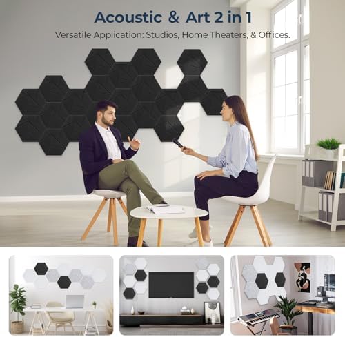 12 Pack Hexagon Acoustic Panels Self Adhesive, Sound Proof Panels - Image 5