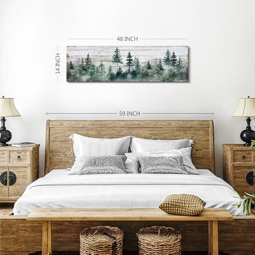 Farmhouse Pine Tree Wall Art Forest Wall Decor Rustic Wood Mountain Picture - Image 3