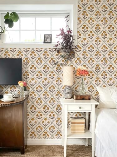 Orainege Vintage Peel and Stick Wallpaper Self Adhesive Floral Wallpaper - Image 3