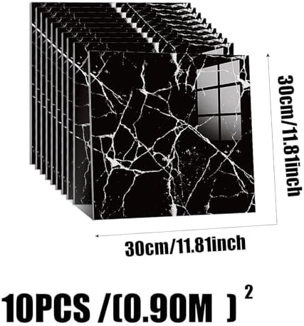 10pcs Peel and Stick Tile Shower Waterproof Marble Tiles Wall Panels, - Image 3