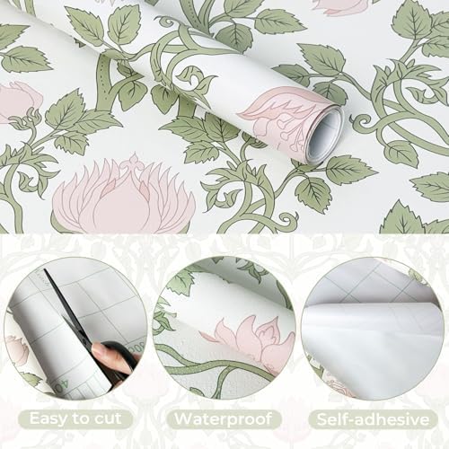 YXTII Floral Wallpaper Peel and Stick 236.2" × 17.3" - Image 2