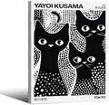 Cute Black Cat Poster Japanese Yayoi Kusama Wall Art 08x10 inch Framed Trendy by rumlud