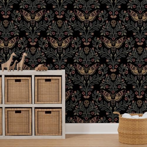 Spoonflower Death Head Moth Peel and Stick Wallpaper - Image 7