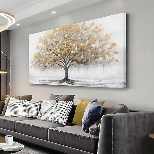 Glvzygy Home Wall Decor Wall Art Abstract Gold Tree of Life Modern Artwork by Glvzygy