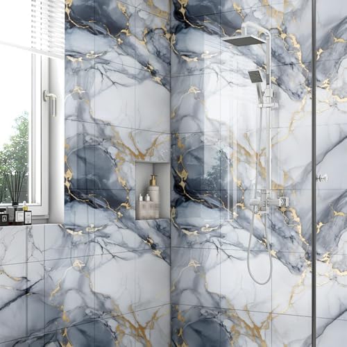 Chejiaye 22pcs Marble Peel and Stick Backsplash Surface Waterproof Wall Panels - Image 2