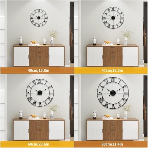 1st owned Large Wall Clock Silent Non-Ticking Roman Numerals Vintage Battery - Image 4