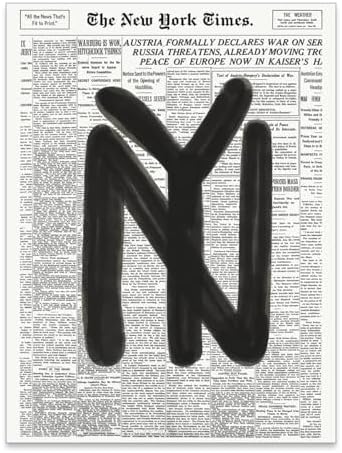 noxozoqm Black and White Newspaper Wall Art Vintage New York City Poster Trendy by Unknown