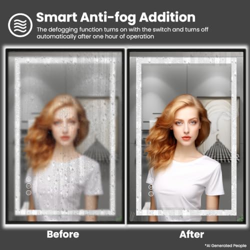 Amorho 44"X36" LED Bathroom Mirror - Image 4