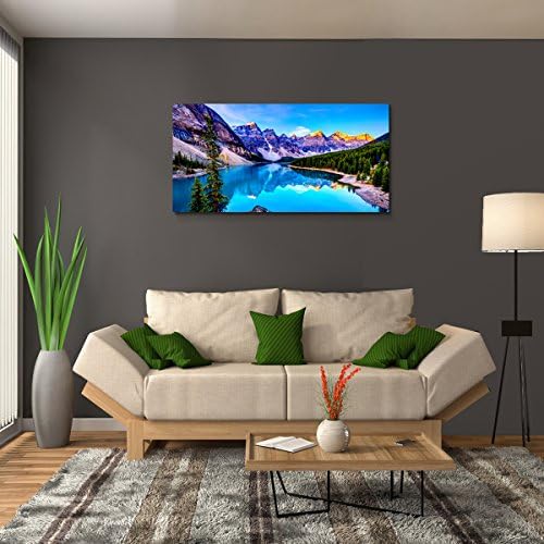 Haichuang Decor Art Moraine Lake Canvas Wall Art 57x28 Inches Framed Rocky - Image 3