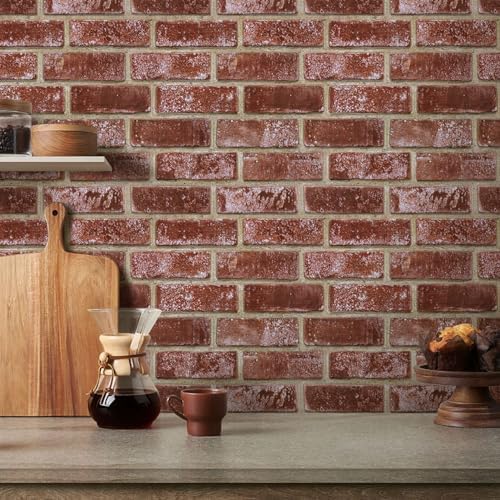 Commomy Faux Brick Peel and Stick Tiles 10 pcs of 12" x 12" - Image 3