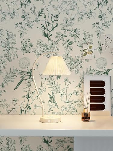 Safiyya Floral Peel and Stick Wallpaper Green White Contact Paper Modern Boho - Image 2