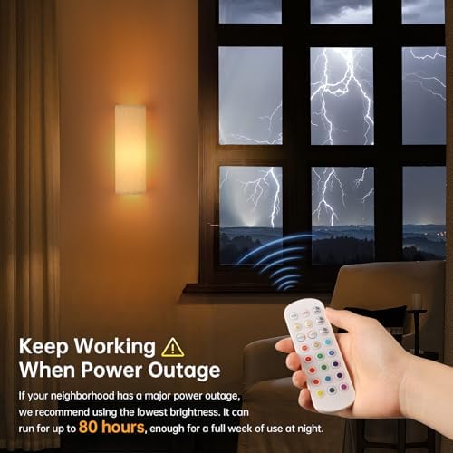 Shenmoyl Adhesive Battery Operated Wall Sconce Set of 2, 6000 mAh Battery - Image 6