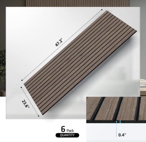 6 Pack Acoustic Panels, 47.2" x 23.6" Sound Proof Panels, Walnut Color - Image 4