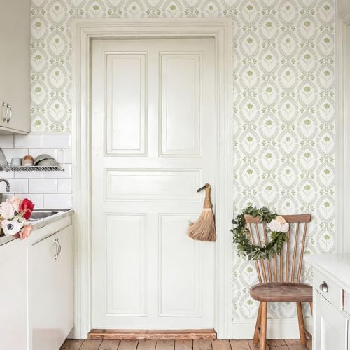 Orainege Peel and Stick Wallpaper Floral Vintage Stick on Wall Paper - Image 4