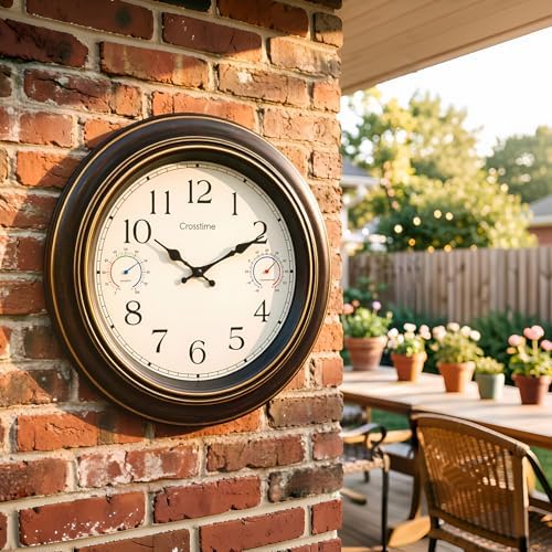 Crosstime 18 Inch Large Outdoor Clock Waterproof - Image 5