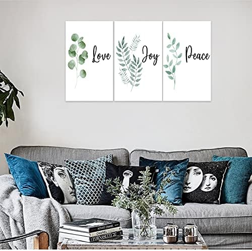 3 Piece Inspirational Wall Art, Quotes "Love Joy Peace" Canvas Print - Image 2