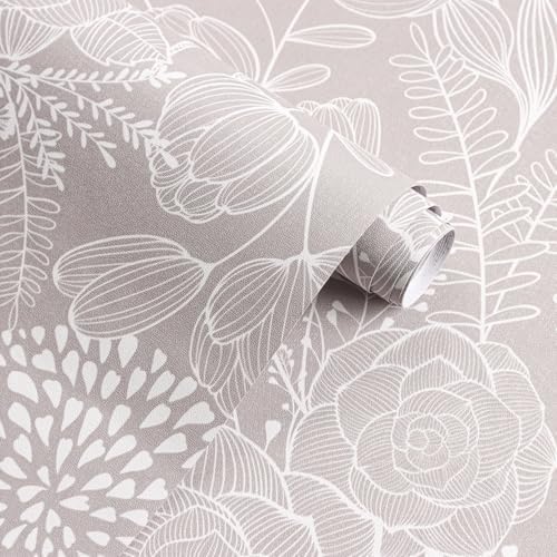 Wudnaye Floral Peel and Stick Wallpaper Large Flower Wallpaper 17"×196.8" - Image 6