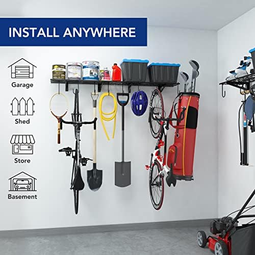 FLEXIMOUNTS 2-Pack 1x3 ft Garage Wall Shelving, Include 8 Bike Hooks - Image 2