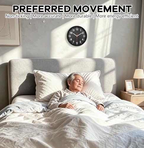 10" Modern Silent Wall Clock, Wall Clocks Battery Operated - Image 2