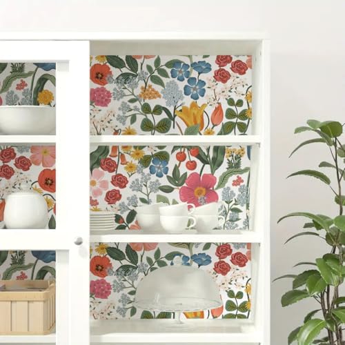 Colorful Boho Floral Peel and Stick Wallpaper Flower and Leaf Contact Paper - Image 4
