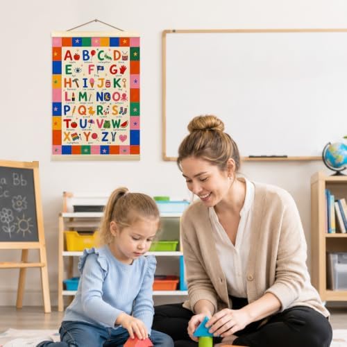 madalo Colorful Educational Alphabet Wall Art Poster Hanger Frame 12x16 - Image 6