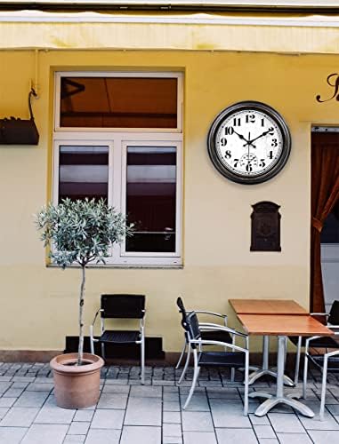 45MinST 12 Inch Indoor/Outdoor Retro Round Waterproof Wall Clock - Image 5