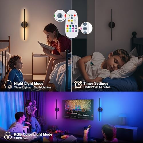 KARTOOSH Battery Operated Wall Sconces Set of Two Wireless Wall Lights - Image 7