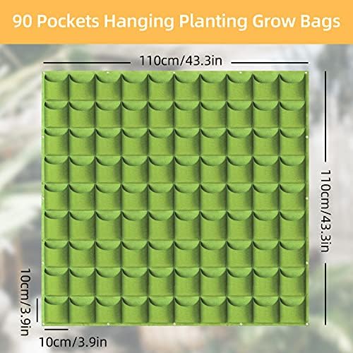 Hanging Planting Grow Bags, 90 Pockets Hanging Vertical Wall Planter Wall - Image 2