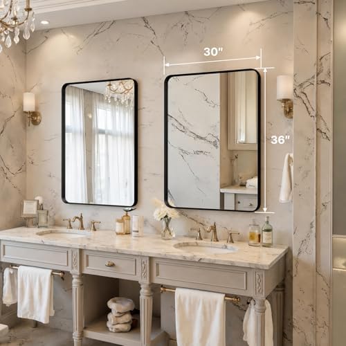 36"x30" Bathroom Vanity Mirror for Wall Aluminum Framed Farmhouse Rectangle - Image 2