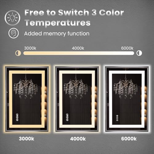 Amorho LED Bathroom Mirror 60"X40", Front Light and Backlit - Image 2