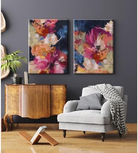 Colorful Abstract Wall Art Decor Modern Flower Canvas Wall Art Abstract Flower - Image 3