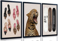 Stockholm Style Set of 3 Wall Art Set Leopard Print & Preppy Fashion Art by JBZDD